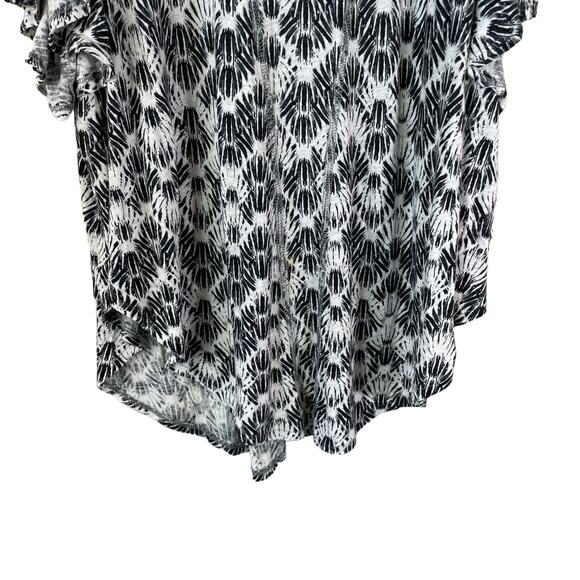 Free People We the Free Women's Cold Shoulder Top Linen Geometric Blend Small - Picture 6 of 9